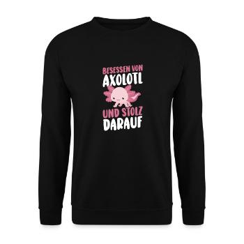 Axolotl - Sweat-shirt Unisexe - noir - Devant - Alina (178cm) & Michal (187cm)