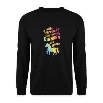 Unicorn Unicorns Mythical Creatures Mystical - Unisex Sweatshirt - black - Front - Alina (178cm) & Michal (187cm)