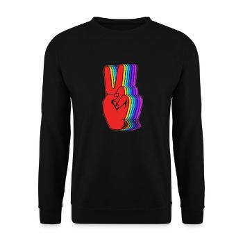 Langue des signes ASL sourd - Sweat-shirt Unisexe - noir - Devant - Alina (178cm) & Michal (187cm)
