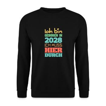 Je suis 2028 - Sweat-shirt Unisexe - noir - Devant - Alina (178cm) & Michal (187cm)