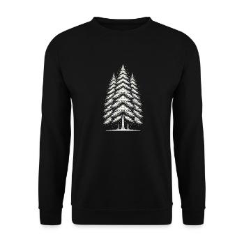 snowy trees snow winter christmas - Unisex Sweatshirt - black - Front - Alina (178cm) & Michal (187cm)