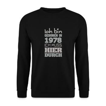 Je suis en 1978 - Sweat-shirt Unisexe - noir - Devant - Alina (178cm) & Michal (187cm)