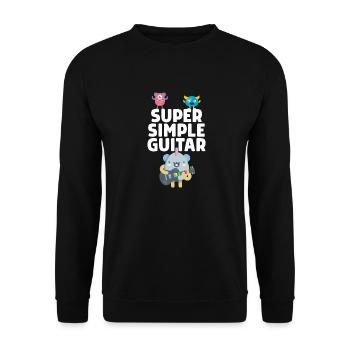 Guitare Super Simple - Drôle de petit homme avec guitare - Sweat-shirt Unisexe - noir - Devant - Alina (178cm) & Michal (187cm)