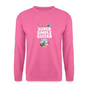 Super Simple Guitar -Lustiges Männchen mit Gitarre - Unisex Pullover - Pink - Vorne