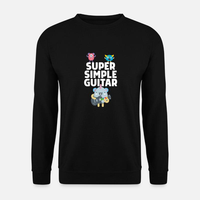 Super Simple Guitar -Lustiges Männchen mit Gitarre - Unisex Pullover - Schwarz