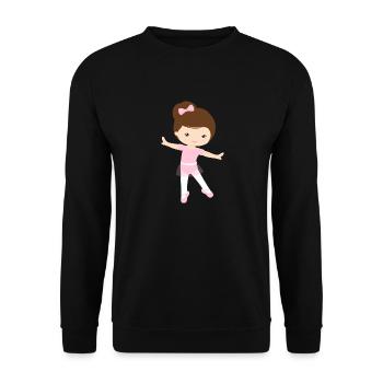 Mädchen Ballerina Ballett Cartoon - Unisex Pullover - Schwarz - Vorne - Alina (178cm) & Michal (187cm)