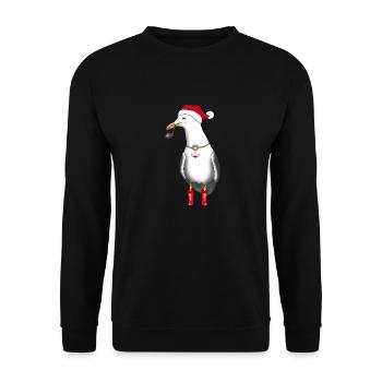 Seagull Christmas coast Baltic sea North Sea gift idea - Unisex Sweatshirt - black - Front - Alina (178cm) & Michal (187cm)