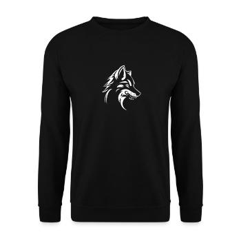 Gym Wolf , Training Logo , Fitness Design , Pump - Unisex Pullover - Schwarz - Vorne - Alina (178cm) & Michal (187cm)