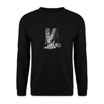 Caterpillar grue sur chenilles blanc 1600 600 - Sweat-shirt Unisexe - noir - Devant - Alina (178cm) & Michal (187cm)