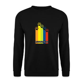 Rainpaw Regenbogen Hundepfote Hund - Unisex Pullover - Schwarz - Vorne - Alina (178cm) & Michal (187cm)