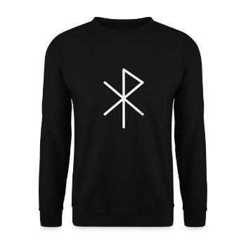 Viking Love Runen - Unisex Pullover - Schwarz - Vorne - Alina (178cm) & Michal (187cm)