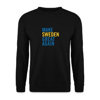 Make Sweden Great Again - Unisex Sweatshirt - black - Front - Alina (178cm) & Michal (187cm)