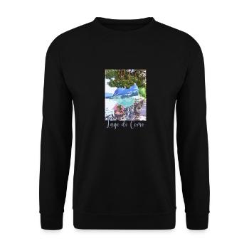 lago di como,italien,comersee,see,landschaft,berge - Unisex Pullover - Schwarz - Vorne - Alina (178cm) & Michal (187cm)