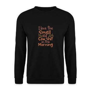 I Love The Smell Of Cow Sh*t In The Morning - Unisex Pullover - Schwarz - Vorne - Alina (178cm) & Michal (187cm)