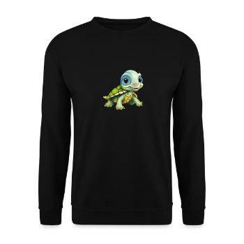 Cute turtle for babies and children - Unisex Sweatshirt - black - Front - Alina (178cm) & Michal (187cm)