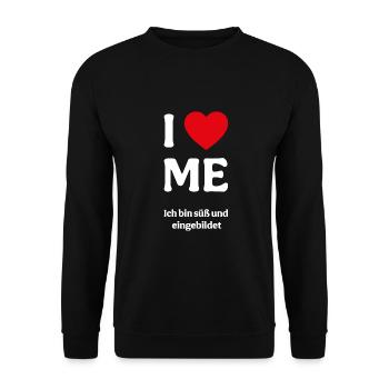 I love me - Ich bin süß und eingebildet - Unisex Pullover - Schwarz - Vorne - Alina (178cm) & Michal (187cm)