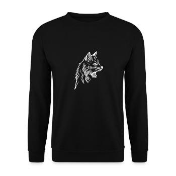 Vintage Fox Face - Unisex Sweatshirt - black - Front - Alina (178cm) & Michal (187cm)