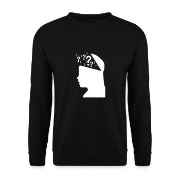 Tausend Fragen - Unisex Pullover - Schwarz - Vorne - Alina (178cm) & Michal (187cm)