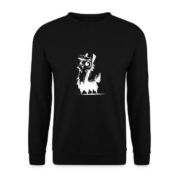 Baby Lama Kinder Cartoon Bleistiftskizze - Unisex Pullover - Schwarz - Vorne - Alina (178cm) & Michal (187cm)