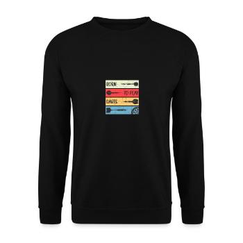Darts Player Fan Article - born to play darts - Unisex Sweatshirt - black - Front - Alina (178cm) & Michal (187cm)