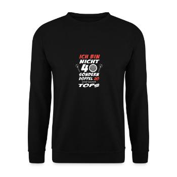40. Geburtstag für Dartspieler und Dart-Fans - Unisex Pullover - Schwarz - Vorne - Alina (178cm) & Michal (187cm)