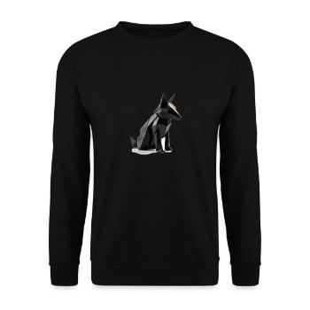 Enchanting Black Origami Fox Cute Animal - Unisex Sweatshirt - black - Front - Alina (178cm) & Michal (187cm)