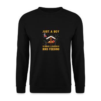 Just a Boy who loves Bird Feeding - Unisex Sweatshirt - black - Front - Alina (178cm) & Michal (187cm)