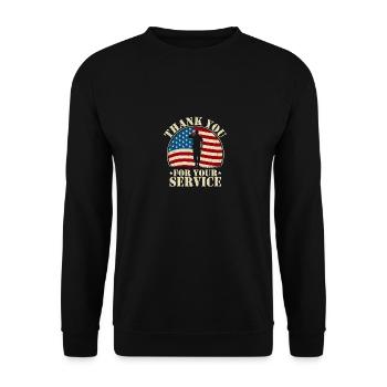 Thank you for your service - Unisex Sweatshirt - black - Front - Alina (178cm) & Michal (187cm)