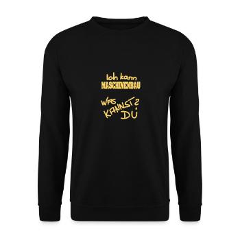 Ich heiße Maschinenbau - Unisex Pullover - Schwarz - Vorne - Alina (178cm) & Michal (187cm)
