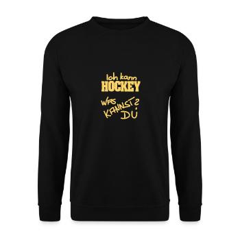 I can hockey - Unisex Sweatshirt - black - Front - Alina (178cm) & Michal (187cm)