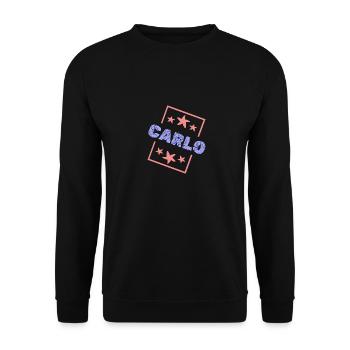First name Carlo - Unisex Sweatshirt - black - Front - Alina (178cm) & Michal (187cm)