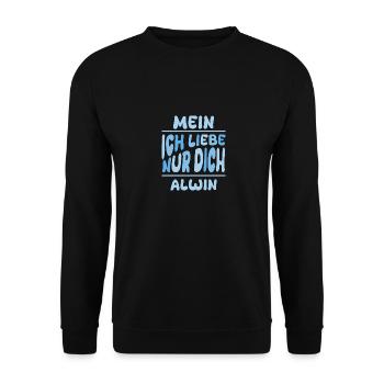 Husband Alwin - Unisex Sweatshirt - black - Front - Alina (178cm) & Michal (187cm)