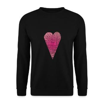 Papa coeur - Sweat-shirt Unisexe - noir - Devant - Alina (178cm) & Michal (187cm)