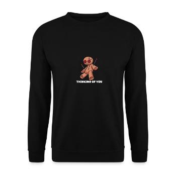 Thinking Of You Voodoo Puppe Dämon Hexe Gothik - Unisex Pullover - Schwarz - Vorne - Alina (178cm) & Michal (187cm)