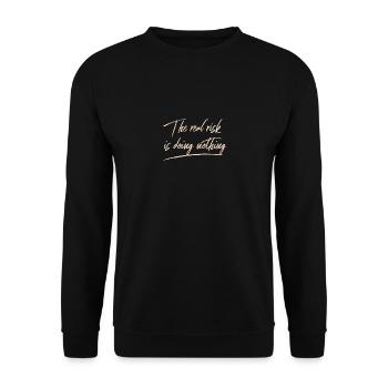 The Real Risk Eco Friendly Planet Earth Green - Unisex Sweatshirt - black - Front - Alina (178cm) & Michal (187cm)