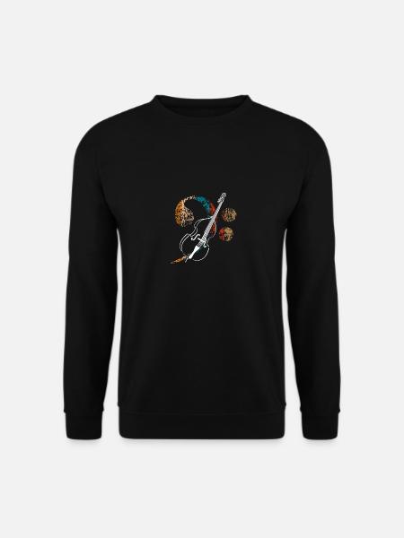 Großer Bassschlüssel mit Kontrabass - Unisex Pullover - Schwarz