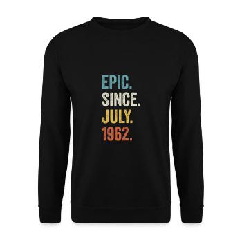 60 Years Old Epic Since July 1962 60th Birthday - Unisex Sweatshirt - black - Front - Alina (178cm) & Michal (187cm)