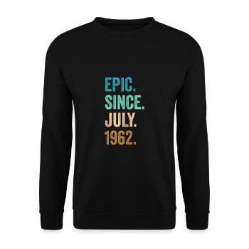 60 Years Old Epic Since July 1962 60th Birthday - Unisex Sweatshirt - black - Front - Alina (178cm) & Michal (187cm)