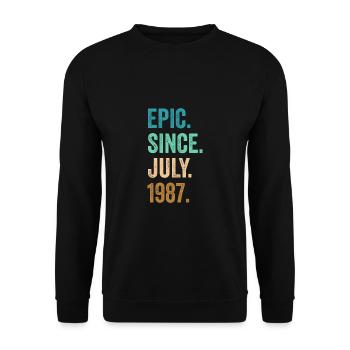 35 Years Old Epic Since July 1987 35th Birthday - Unisex Sweatshirt - black - Front - Alina (178cm) & Michal (187cm)
