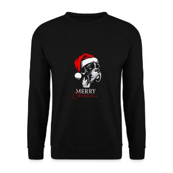 Boxer Merry Christmas, Dog's Head - Unisex Sweatshirt - black - Front - Alina (178cm) & Michal (187cm)