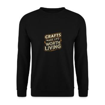 Kunsthandwerk macht das Leben für Bierliebhaber lebenswert - Unisex Pullover - Schwarz - Vorne - Alina (178cm) & Michal (187cm)