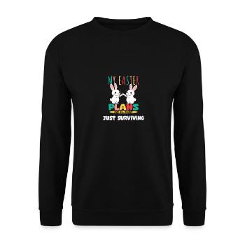Mes projets de Pâques ne consistent qu’à survivre - Sweat-shirt Unisexe - noir - Devant - Alina (178cm) & Michal (187cm)