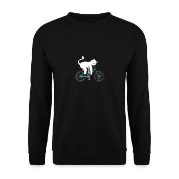 Cat Gravelbike Bike Bike Lazy Funny Sleep - Sweat-shirt Unisexe - noir - Devant - Alina (178cm) & Michal (187cm)