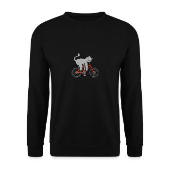 Cat Gravelbike Bike Bike Lazy Funny Sleep - Sweat-shirt Unisexe - noir - Devant - Alina (178cm) & Michal (187cm)
