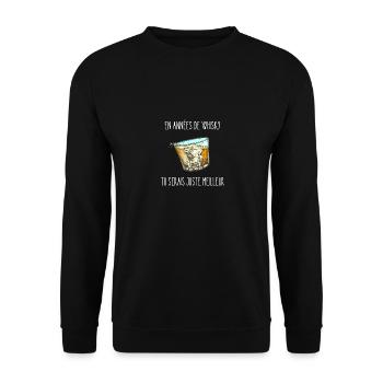 en années de whisky - Sweat-shirt Unisexe - noir - Devant - Alina (178cm) & Michal (187cm)