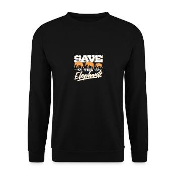 Save the Elephants - Elephant Africa Nature Climate - Unisex Sweatshirt - black - Front - Alina (178cm) & Michal (187cm)