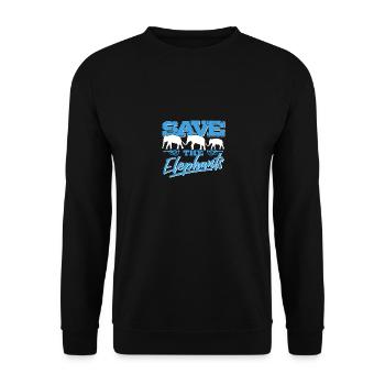 Save the Elephants - Elephant Africa Nature Climate - Unisex Sweatshirt - black - Front - Alina (178cm) & Michal (187cm)