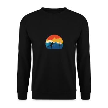 Disc Golf - Disc Golfing Player Ultimate Frisbee - Unisex Sweatshirt - black - Front - Alina (178cm) & Michal (187cm)
