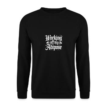 Working off my Adipose Workout Training - Unisex Pullover - Schwarz - Vorne - Alina (178cm) & Michal (187cm)