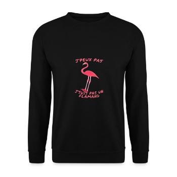 j'peux pas j'suis pas un flamand - Sweat-shirt Unisexe - noir - Devant - Alina (178cm) & Michal (187cm)